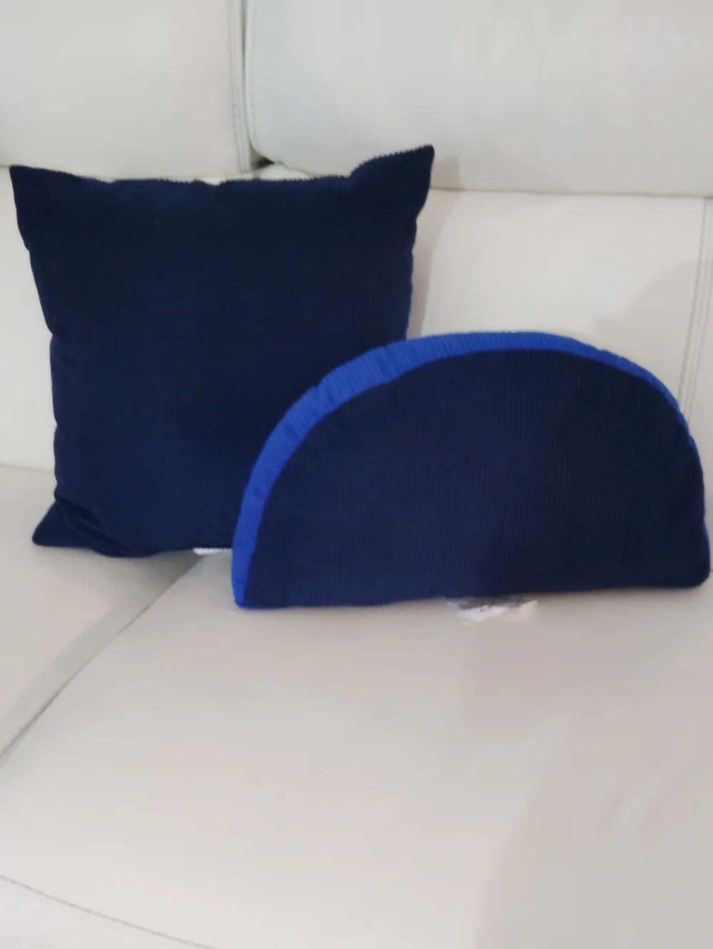 Target Room Essentials Navy Blue Pillow Set - Square & Half Moon 2-Piece Lot